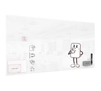 ALLboards Tableau Blanc en Verre PREMIUM SUPERWHITE 240x120cm, Tableau Magnétique sans Cadre, Verre Trempé
