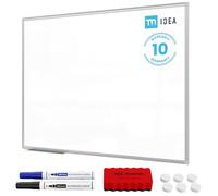 ALLboards Tableau blanc magnétique 90×60 cm avec cadre en aluminium Whiteboard + accessoires - Série TM IDEA® Flex