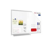 ALLboards Tableau Blanc Magnétique Effaçable à Sec avec Cadre en Aluminium 60x40cm, Whiteboards