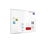 ALLboards Tableau Blanc Magnétique Effaçable à Sec avec Cadre en Aluminium Premium EXPO 100x80cm, Whiteboard