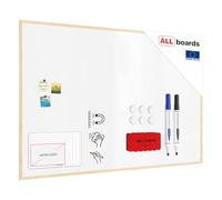 ALLboards Tableau Blanc Magnétique Effaçable à Sec avec Cadre en Bois 180x120cm, Whiteboards