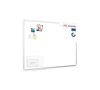 ALLboards Tableau Blanc Magnétique Effaçable à Sec avec Cadre Slim en Aluminium 120x80cm, Whiteboards