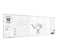 ALLboards Tableau blanc magnétique, effaçable à sec, réinscriptible, 300 x 100 cm, avec cadre en aluminium Premium Expo et porte-stylos