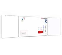 ALLboards Tableau Blanc Scolaire Type Triptyque avec Cadre en Aluminium 120x200//400 cm, Tableau Blanc Magnétique Whiteboard avec 2 Ailes