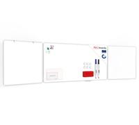 ALLboards Tableau Blanc Scolaire Type Triptyque avec Cadre en Aluminium 200x100cm//400cm, Tableau Blanc Magnétique Whiteboard avec 2 Ailes