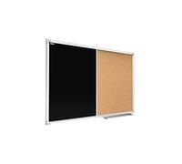 ALLboards Tableau Combi 2 en 1 Tableau Noir à Craie Magnétique & Tableau en Liège avec Cadre en Aluminium 120x90cm, Tableau d’Affichage