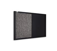 ALLboards Tableau COMBI effaçable à sec et magnétique et en feutrine - 60×40 cm - cadre en bois laqué noir