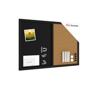 ALLboards Tableau COMBI Liège/à Craie Magnétique Noir 60x40cm Cadre en Bois Laqué