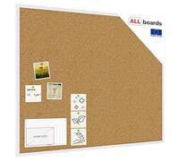 ALLboards Tableau en Liège avec Cadre en Bois Blanc 100x80cm