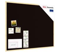 ALLboards Tableau en Liège Noir avec Cadre en Bois 100x80cm