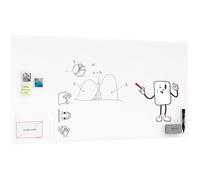 ALLboards Tableau en verre magnétique mat pour projection 200 x 100 cm + ACCESSOIRES