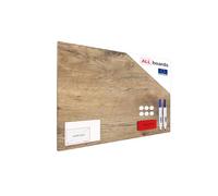 ALLboards Tableau Magnétique en Métal Motif Bois 60x40cm, MetalBoards pour tout type d'Aimants