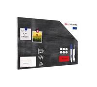 ALLboards Tableau Magnétique en Métal Motif Bois Gris 60x40cm, MetalBoards pour tout type d'Aimants