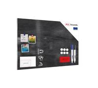 ALLboards Tableau Magnétique en Métal Motif Bois Gris 90x60cm, MetalBoards pour tout type d'Aimants