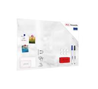 ALLboards Tableau Magnétique en Métal Motif Marbre Blanc 90x60cm, MetalBoards pour tout type d'Aimants