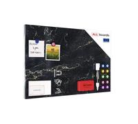 ALLboards Tableau Magnétique en Métal Motif Marbre Noir 60x40cm, MetalBoards pour tout type d'Aimants