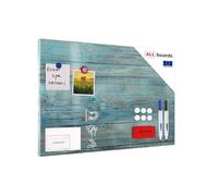 ALLboards Tableau Magnétique en Métal Motif Planches Bleues 60x40cm, MetalBoards pour tout type d'Aimants