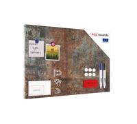 ALLboards Tableau Magnétique en Métal Style Rouille 60x40cm, MetalBoards pour tout type d'Aimants