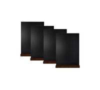 ALLboards Tableau Noir Double Face à Poser sur Table avec Base en Bois Format A4, Lot de 4 Pièces, Petit Tableau à Craie, Tableau Décoratif