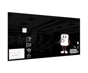 ALLboards Tableau Noir en Verre 200x100cm, Tableau Magnétique sans Cadre, Verre Trempé