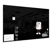 ALLboards Tableau Noir en Verre 200x120cm, Tableau Magnétique sans Cadre, Verre Trempé