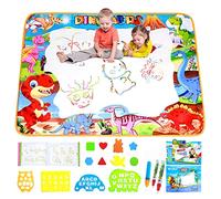 ALLCELE Tapis Doodle Enfant 2 3 4 5 6 ans, Dinosaure Tapis Dessin Eau 100 * 70cm Magic Matte, Jouets Educatifs pour Enfants Coloriage Géant Tapis de Peinture Cadeau pour Garcons Filles