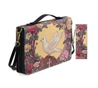 Allcute Étui de bible vintage imprimé sur le thème religieux pour femme, sac léger à bandoulière avec marque-page, Colombe florale esthétique, 12x9x2.4 inches