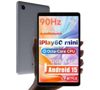 ALLDOCUBE Tablet Android 15, 8,7" iPlay 60 Mini Tab, 90Hz, 400Nits, Octa-Core, Widevine L1, Haut-parleurs Doubles, 4000mAh, 4G LTE + WiFi 2,4G/5G + BT 5.0, GPS, 800×1340 HD, 12 Go + 64 Go (512 Go TF)
