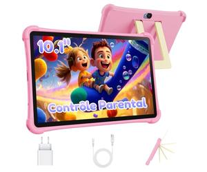 ALLDOCUBE Tablette Enfants 10 Pouces, Kids Tablette Android 15, Contrôle Parental, 5500mAh, 7Go+64 Go Ext 512 Go, Tablette Éducative pour Enfants, WIFI/BT/GPS/4GLTE/Tablette Tactile avec Étui Rose