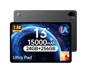 ALLDOCUBE Ultra Pad, Tablette AI de 13 pouces Android 15, Écran 2880x1840 à 144Hz, Tablette de jeu Snapdragon 7+ Gen3, 24Go RAM+256Go ROM, 8 haut - parleurs Audio DTS, WiFi6/BT5.4/NFE, 15000mAh PD 33W