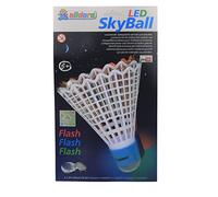 alldoro 60056 LED Sky Ball env. 24 cm, Volant de Badminton géant Lumineux, Clignotant, Accessoire pour Set de Badminton, Piles incluses, 3 Couleurs Assorties