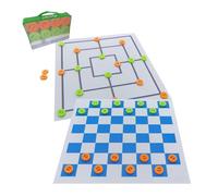 alldoro 60063 XXL Jeu de Moulin et de Dames, Jeu de société d'extérieur 2 en 1 avec 24 pions avec poignée, 2 Grands Tapis de Jeu d'env. 158x158 cm, pour Enfants à partir de 3 Ans, Adultes