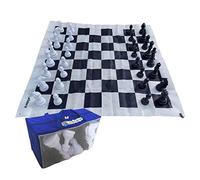 alldoro 60080 Jeu d'échecs de Jardin, avec 32 pièces d'échecs, avec Sac de Transport, Grand Tapis de Jardin avec Motif d'échiquier, pour Enfants à partir de 3 Ans et Adultes