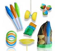 Alldoro Set de jonglage 60130 en sac à dos – 16 pièces, diabolo, multicolore, dès 3 ans