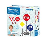 alldoro 60231 Panneaux de signalisation - Lot de 6 Panneaux de signalisation pour Enfants, pour l'éducation routière, Hauteur 75 cm