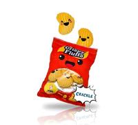 alldoro 60270 Lot de 6 Sacs à Chips en Peluche avec 5 jetons en Peluche et Visages Emoji, avec Effet froissé et Fermeture, env. 18 × 14 cm, pour Enfants à partir de 3 Ans
