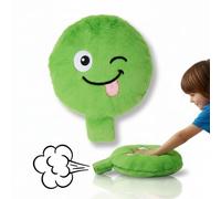 alldoro 60291-2 Bravey Coussin en Peluche, Taille XXL, Vert, diamètre : 20,5 cm, avec Son et découverte d'émotions ludiques, à partir de 3 Ans
