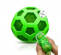 alldoro 60294 Balle Anti-Stress, à Presser et à pétrir, Taille XXL, en Maille, Verte, avec Paillettes, diamètre : env. 11 cm, Jouet Anti-Stress, pour Enfants à partir de 3 Ans