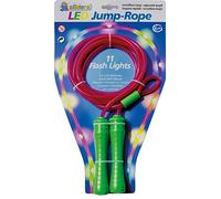 alldoro 60345 Corde à sauter LED avec 11 LED pour enfants à partir de 6 ans et adultes Vert/rouge