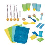 alldoro 60346 XXL Party Games, 5 Jeux, pour 4 Joueurs, Set d'extérieur avec médailles et sablier, pour Enfants à partir de 3 Ans