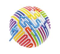 alldoro 60366 Fidget Balle sensorielle pour Enfants à partir de 3 Ans avec 16 Bandes en Silicone colorées, Ø 11 cm, Blanc