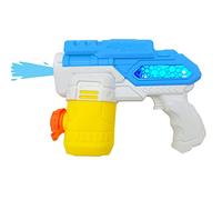 alldoro 63078 Pistolet à Eau électrique Water Power env. 22 cm, Canon à Eau avec lumière, portée jusqu'à 8 mètres, pour Enfants à partir de 3 Ans, Bleu