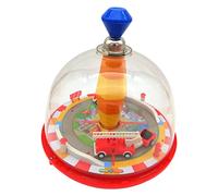 Alldoro 68030 Toupie Panoramique de Pompiers Ø 19 cm - Avec Son, Pied d'Inertie, Musique et Camion - Classique pour Enfants à Partir de 18 Mois