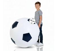 alldoro Ballon de Foot géant XXL Ø 75 cm, Gonflable, Super Rebond | noir/blanc, en caoutchouc, pompe incluse, cadeau d'anniversaire pour filles & garçons dès 3 ans, jouet de jardin