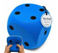 alldoro Dé géant en Mousse Bleu, 15 x 15 cm, Grand dé Souple de Jeu | dé en mousse douce, pour jouer, apprendre & calculer, jeux de dés en intérieur & extérieur, pour enfants dès 3 ans