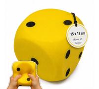 alldoro Dé géant en Mousse Jaune, 15 x 15 cm, Grand dé Souple de Jeu