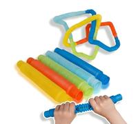 alldoro Flexi Pop Tubes, Set de 5, Tubes Extensibles de 21 à 73 cm | Ø 3 cm, tuyaux en plastique pour enfants, système DIY pour mur d'eau, circuit à billes et cuisine de boue