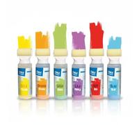 alldoro Lot de 6 rouleaux à craie de route en jaune, vert, bleu, orange | Jouet de peinture pour loisirs créatifs en plein air - Craie à mélanger - Pour enfants à partir de 3 ans