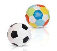 alldoro Mini Softball, Set de 2, Ø 10 cm, Petits Ballons Souples | coloré & noir-blanc, balles en mousse à revêtement synthétique robuste, intérieur & extérieur, dès 0 mois