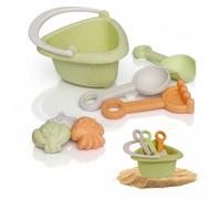 alldoro Mon Premier Jouet de Sable Mini - 7 PIÈCES | Mélange de paille de blé en plastique, set coloré pour enfants à partir de 18 mois avec seau